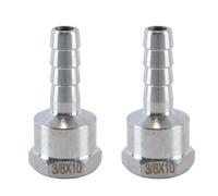 Gutol Lot De 2 Raccords Pagode À Filetage Interne En Acier Inoxydable, Embout Cannelé 10 Mm Vers Raccord Femelle 3/8 Pouce Pour Eau, Gaz, Air, Huile