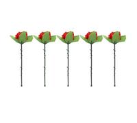 Gutol Lot de 5 tours de magie pliables en forme de rose, en soie, pour magicien, gros plan, rue, accessoires, mentalisme, amusant