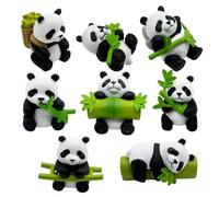 Gutol Lot de 8 Mini Figurines Panda - Décoration pour bonsaï/Pot de Fleurs, Mini aménagement paysager et Jardin féerique