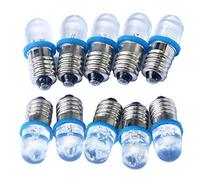 GutReise 10pcs E10 6V Bleu Spot Ampoule LED Lampes + 10pcs E10 Base 0.25W