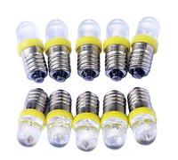 GutReise 10pcs E10 6V Jaune Spot Ampoule LED Lampes + 10pcs E10 Base 0.25W