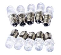 GutReise 10pcs E10 6V Spot Ampoule LED Lampes Blanc chaud + 10pcs E10 Base 0.25W