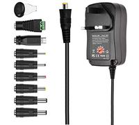 GutReise 30 W UK 2 A & 2000 mA Adaptateur universel AC/DC multifonction à découper, 100-240 V vers 3 V, 4,5 V, 5 V, 6 V, 7,5 V, 9 V, 12 V, port USB inclus 8 embouts adaptateurs au choix