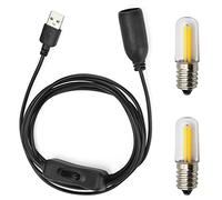 GutReise 5V USB à E14 socket,2 ampoules LED E14 5V - 6V lampes de bureau plafond Étoile de Noël décoration de maison