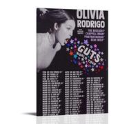 Guts Olivia Rodrigo Poster décoratif sur toile pour chambre à coucher, décoration murale avec cadre, 60 x 90 cm