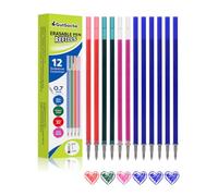 GutSache 12x Recharges Compatible avec Legami [6 Bleu, 2 Rouge, 2 Vert, 2 Rose], Hauteur 13 cm, Pointe 0,7 mm, Encre Thermosensible, Mine pour stylo gel effaçable, Fournitures scolaires/de bureau