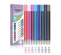 GutSache 16 mines de rechange effaçables colorées - Compatible avec Legami | 0,7mm pour une écriture nette. Effaçable sans traces. Idéal pour notes, croquis, planning et journaling.