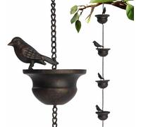 Gutter Rain Chain - Accessoire de charge décorative, guide unique du débit d'eau | Conception résistante aux intempéries faite à la main de 2,4 m, belle sculpture de chaîne de pluie suspendue ajoute