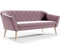 GUTTO Canapé 3 places rose -- KARO -- Canapé 3 places Banquette en velours Pieds en bois velouté Livraison rapide Style scandinave - belles coutures