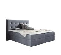 GUTTO Sac de couchage LOUI 160 x 200cm 2x Boîte de rangement TOPPER 5cm gratuit velours gris haut jambes dorées