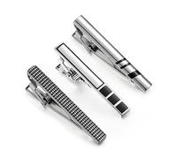 GUTUYEHKEA Pince à Cravate géométrique argentée for Entreprise, Pince personnalisée, Formelle, Accessoires de