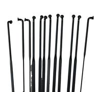 GUTUYEHKEA Rayons 15 pièces Rayons de vélo 14G Coude 2 mm Barre Plate 3 mm Rayon VTT Vélo de Route Rayon de Vent cassé Fil d'acier Envoyer 14 MM Capuchon de tête en cuivre Pièces de vélo(269x10mm)