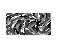 GutzyAiden Swirl Tapis de Souris de Jeu XXL | 91,4 x 45,7 cm | Dessus en Tissu Polyester Hybride | Base en Caoutchouc antidérapant | 4 mm d'épaisseur (Arctic Swirl)
