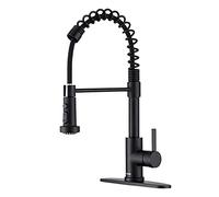 GUUKAR Robinet pour évier de cuisine, robinet de cuisine noir avec pulvérisateur extractible, robinet d'évier de cuisine moderne et commercial