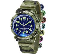 GUUMUXIN Montre analogique pour enfants avec lumières colorées, étanche à 30 m, montre d'apprentissage pour garçons et filles, montres de sport de plein air avec bracelet en TPU pour enfants de 5 à 16
