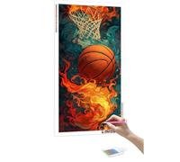 Guuogxan 5D Diamond Painting Kit Complet Basketball, Carré Diamond, DIY Diamand Painting Diamant Painting Adulte Enfant Broderie Point de Croix Painting Set pour Murale Maison Décor 40x80cm w-804