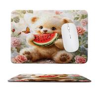 Guuogxan Ours Mignon Tapis de Souris Portable Mini 25 x 20 cm nm-499 | Tapis Portable avec Base en Caoutchouc Antidérapante, Bords Cousus Anti-Effilochure, Surface Micro-Tissée Imperméable