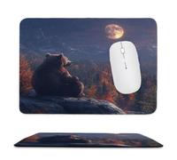 Guuogxan Petit Tapis de Souris Compact Ours de Lune 250 x 200 mm bn-1024 | Tapis Portable avec Base en Caoutchouc Antidérapante, Bords Cousus Anti-Effilochure, Surface Micro-Tissée Imperméable