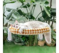 GUUSII HOME Hamac Chat Fenetre Panier Perchoir Transat Suspendu Pliable Support Etagere Cododo Lit pour Coussin Petite et Grande Chats Tapis Réversible Lavable en Machine 54 * 30cm (Brun, M)