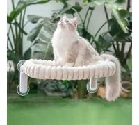 GUUSII HOME Hamac Chat Fenetre Panier Perchoir Transat Suspendu Pliable Support Etagere Cododo Lit pour Coussin Petite et Grande Chats Tapis Réversible Lavable en Machine 54 * 30cm (Blanc, M)