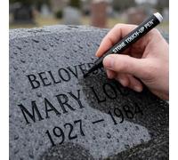 GUUTHQOR 2pcs Golden Tombstone Marker Pen for Restoring Faded Grave Inscriptions,gold Paint for Headstone Lettering,stone Touch Up Pen,Weather-Resistant Quick-Drying Oil-Based Fine Tip (Black)