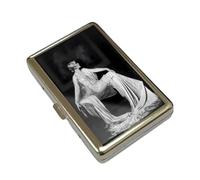 GUUZETU Étui Polyvalent pour Cartes et espèces de Style Vintage avec Protection RFID, Portefeuille Fin et Porte-Cigarettes/émoussé avec Fermeture Facile, Portefeuille en métal Fin et élégant (#F)