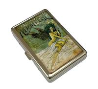 GUUZETU Étui Polyvalent pour Cartes et espèces de Style Vintage avec Protection RFID, Portefeuille Fin et Porte-Cigarettes/émoussé avec Fermeture Facile, Portefeuille en métal Fin et élégant (#A)
