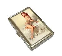 GUUZETU Étui Polyvalent pour Cartes et espèces de Style Vintage avec Protection RFID, Portefeuille Fin et Porte-Cigarettes/émoussé avec Fermeture Facile, Portefeuille en métal Fin et élégant (#C)