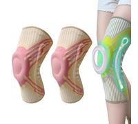 GUUZETU Genouillère de compression réglable pour femmes et hommes, genouillères de soutien de sport tricotées professionnelles avec stabilisateurs latéraux et coussinet de gel rotulien (#A,XL)