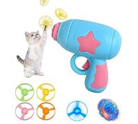 GUUZETU Pistolet catapulte Libellule en Bambou, Lanceur de Beyblades d'entraînement interactif pour Chatons, Jouet à hélices Volantes avec Lueur LED, Jeux de Chasse pour Chats (D-)