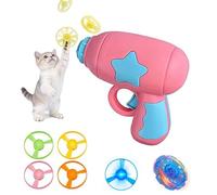 GUUZETU Pistolet catapulte Libellule en Bambou, Lanceur de Beyblades d'entraînement interactif pour Chatons, Jouet à hélices Volantes avec Lueur LED, Jeux de Chasse pour Chats (A-)