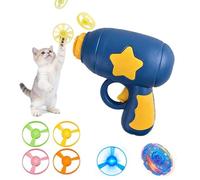 GUUZETU Pistolet catapulte Libellule en Bambou, Lanceur de Beyblades d'entraînement interactif pour Chatons, Jouet à hélices Volantes avec Lueur LED, Jeux de Chasse pour Chats (B-)