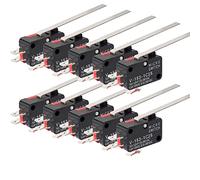 GUUZI 10 pièces V-153-1C25 Micro Interrupteur de Fin de Course Momentané Bras de Levier à Charnière Longue et Droite SPDT Interrupteur à Action Instantanée pour Arduino