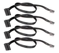 GUUZI 4 pièces Câble d'alimentation SATA 15 Broches à 4 Broches Carte PCI Express Adaptateur de Câble d'alimentation 40cm 90 Degrés à Angle Droit