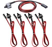 GUUZI 5 pièces 2 Broches SW PC Câble d'alimentation de Bureau Bouton Poussoir Marche/Arrêt ATX Ordinateur Commutateur Cordon 50CM