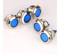 GUUZI 5pcs 12V-24V 19mm LED Métal Indicateur Lampe de Signalisation Étanche avec Fil(Bleu)