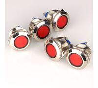 GUUZI 5pcs 12V-24V 19mm LED Métal Indicateur Lampe de Signalisation Étanche avec Fil(Rouge)