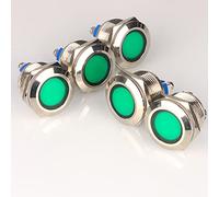 GUUZI 5pcs 12V-24V 19mm LED Métal Indicateur Lampe de Signalisation Étanche avec Fil(Vert)