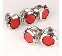 GUUZI 5pcs 12V-24V 22mm LED Métal Indicateur Lampe de Signalisation Étanche avec Fil(Rouge)