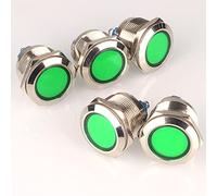GUUZI 5pcs 12V-24V 22mm LED Métal Indicateur Lampe de Signalisation Étanche avec Fil(Vert)