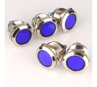 GUUZI 5pcs 22mm LED Métal Indicateur Lampe de Signalisation 12V-24V Étanche avec Fil(Bleu)