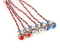 GUUZI 6pcs LED Panel Pilot Dash Warning Light Indicator 220V-230V 10mm Lampe Pilot Dash Ampoules Directionnelles (Rouge/Bleu/Blanc)
