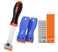 GUUZI Ensemble de Grattoirs à Lame de Rasoir, Outil de Grattoir de Rasoir 3PCS pour Enlever l'étiquette, la Graisse du Pare-brise(10 Lames en Métal et 20 Plastique Supplémentaires)
