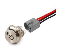 Guuzi Interrupteur à Bascule Rond Étanche en Acier Inoxydable 230V/10A 22mm MARCHE/ARRÊT 4-Broches Éclairage LED Rouge