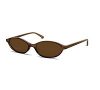GUVIVI Lunettes de soleil ovales rétro pour femme - Chic œil de chat des années 90 - Lunettes de soleil légères et étroites - Protection UV tendance, Monture marron - Verres marron, Small