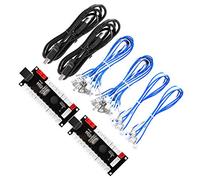 Guwarry Encodeur USB pour 2 lecteurs de joysticks HAPP/boutons d'arcade HAPP pour PC, MAME, Raspberry Pi, Arcade1Up - Trois puissances de sortie de 5 V pour joysticks LED/chaîne de pâquerettes LED/boutons d'arcade LED