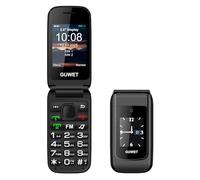 Guwet Téléphone portable pliable pour personnes âgées sans contrat, grands boutons avec bouton d'appel d'urgence, double SIM 2G GSM avec batterie 2000 mAh, USB-C, double écran 2,4" + 1,77", noir