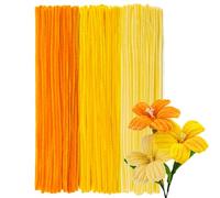 GUWINA 300 Pièces Fil Chenille Jaune pour Loisirs Créatifs, 30cm Long et 8mm d'Épaisseur, Lot de Cure Pipe Multicolores, 3 Couleurs pour Fleurs DIY et Décoration Festive (Dégradé de Jaune)