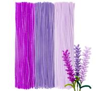 GUWINA 300 Pièces Fil Chenille Violet pour Loisirs Créatifs, 30cm Long et 8mm d'Épaisseur, Lot de Cure Pipe Multicolores, 3 Couleurs pour Fleurs DIY et Décoration Festive (Dégradé de Violet)