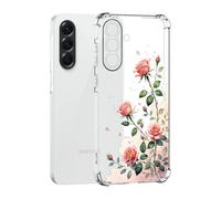 Guxira Coque Compatible avec Samsung Galaxy A56 5G, Étui Housse de Protection Antichoc Silicone Case avec Motif Fleurs Design Souple Anti-Rayures Transparent Protection Cover，Rose